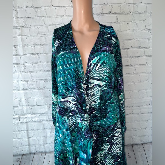 Jones Studio Green & Blue Long Dress size M - Picture 2 of 15